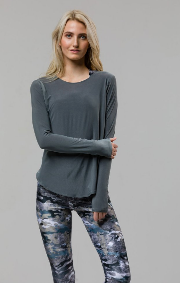 Image Title Onzie Tulip Long Sleeve Top - Metal